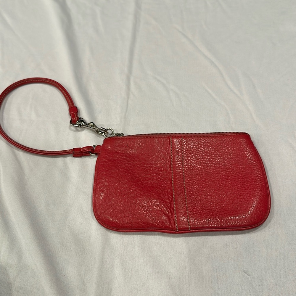 Pink Leather Wristlet